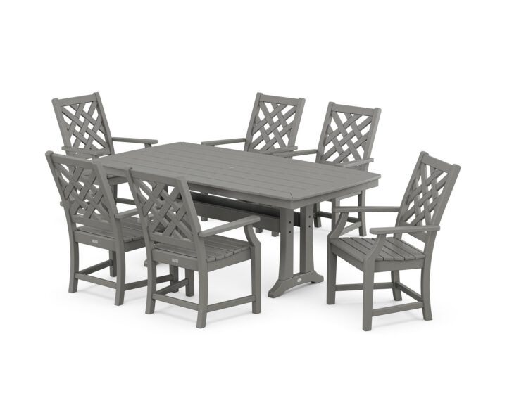 Wovendale Arm Chair 7-Piece Dining Set with Trestle Legs