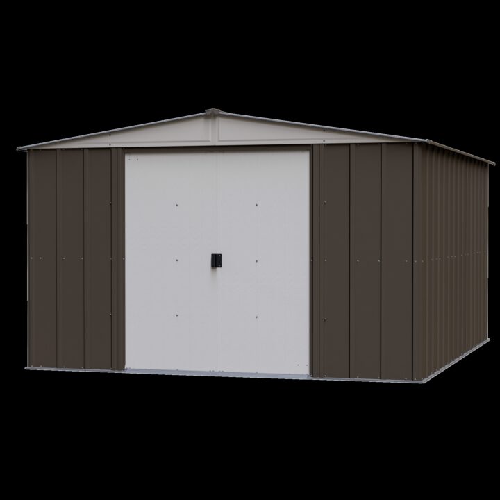 Arrow Classic Steel Storage Shed, Coffee/Eggshell