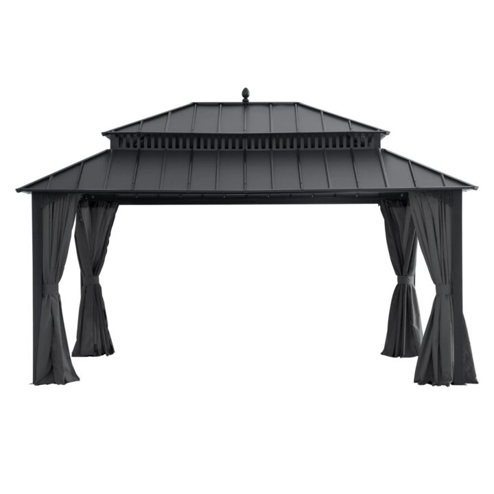 Kingston Aluminum Gazebo - Slate Gray, 12x16