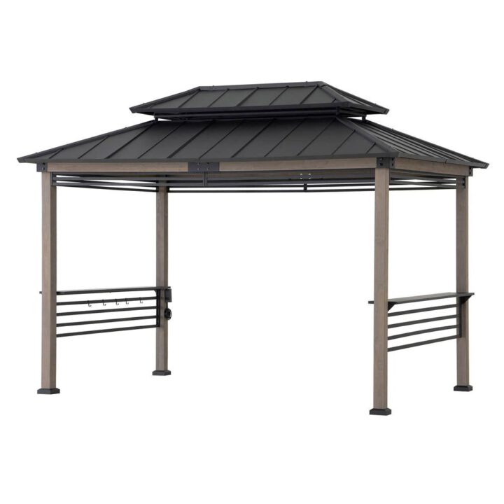 Pro-Grill Extra-Tall Grill Gazebo with Outlets & Screens – Black, 8x12