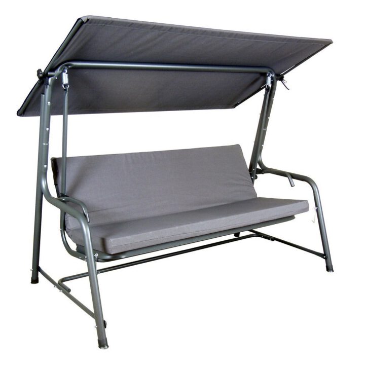 4-Seat Italian-Made Patio Swing Chair / Bed – Gray