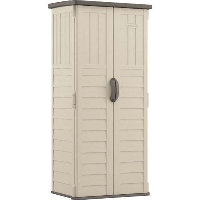 Suncast 22 Cubic Feet Vertical Resin Shed Kit w/ Floor - Vanilla