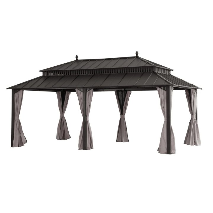 Kingston Aluminum Gazebo - Espresso Brown, 12x20