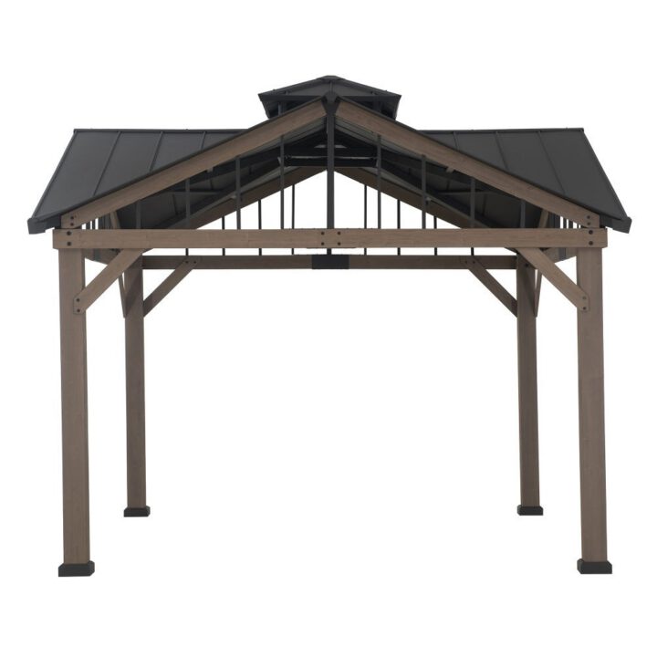 Heavy-Duty Wooden Gazebo with Decorative Roof Vent, 12x12