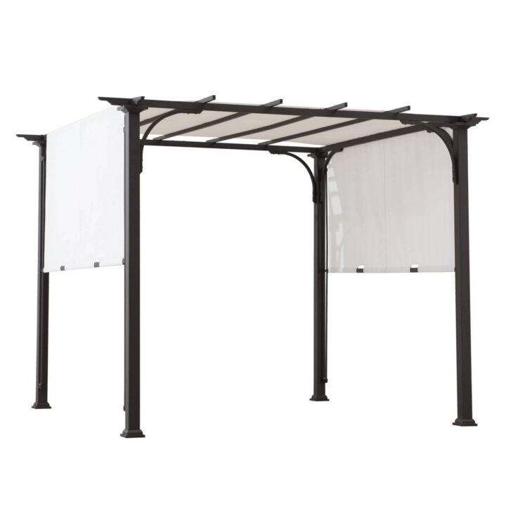 Pergola with Adjustable Canopy Roof, 10x10 - White
