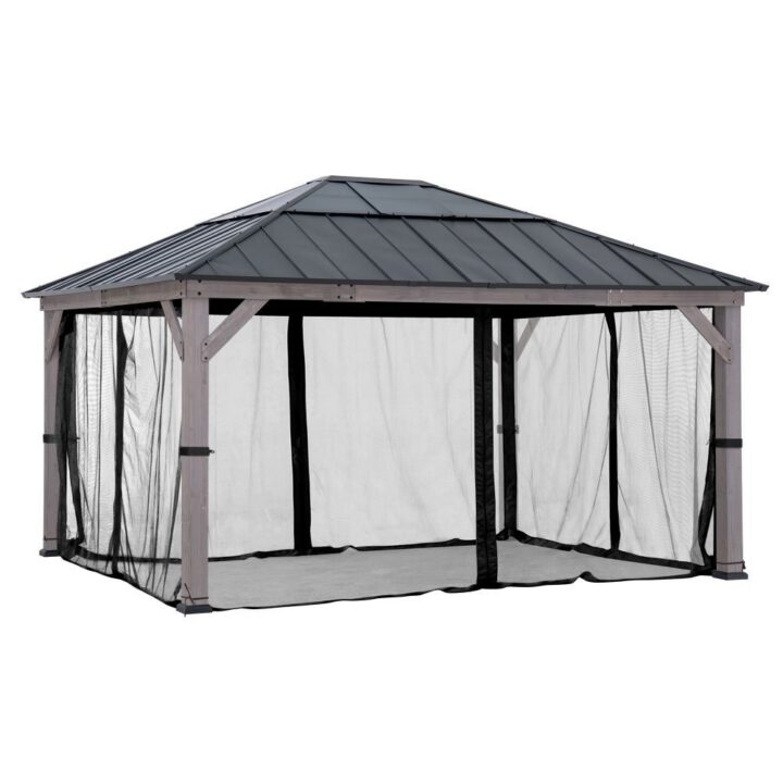 Gazebo Mosquito Netting for 13 ft. × 15 ft. Wooden Gazebos - Black