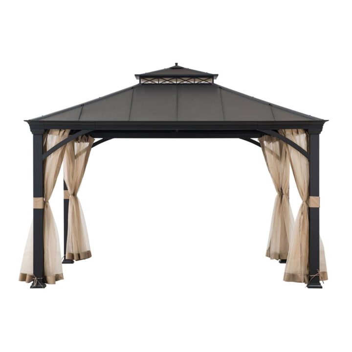 Metal Gazebo with Aluminum Frame and Privacy Netting, 11x13