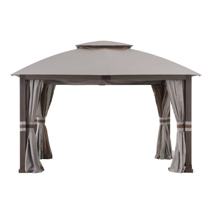 Double-Tier Premium Soft-Top Gazebo 11x13 - Harbor Gray