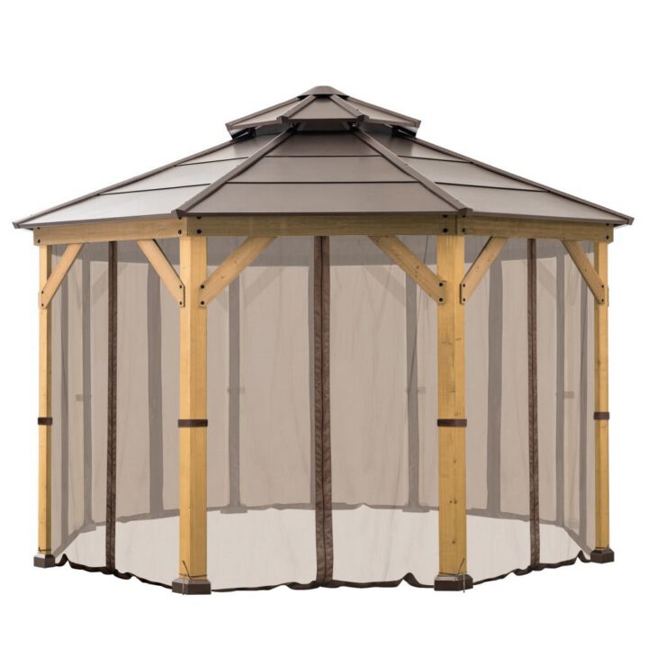 Mosquito Netting for 13 ft. x 13 ft. Octagon Hardtop Gazebo - Brown