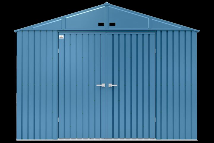 Arrow Elite Steel Storage Shed, Blue Grey