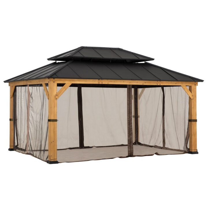 Mosquito Netting Gazebo Netting for 12 ft. x 16 ft. Large Size Gazebo - Brown